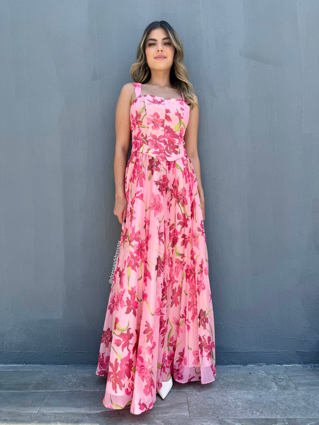 Vestido durazno flores