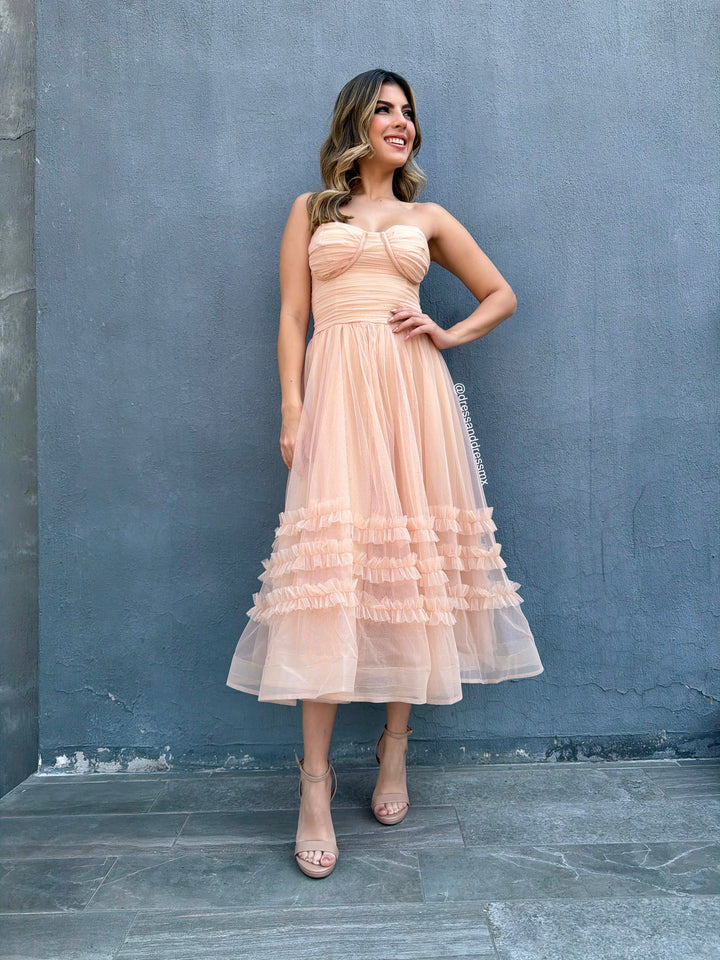 Vestido tul arena