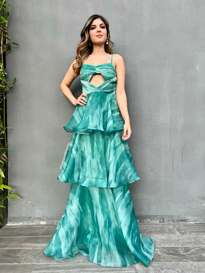 Vestido verde multi