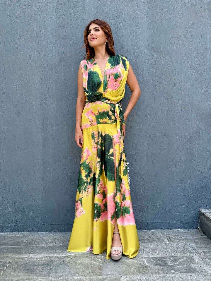 Vestido estampado lima