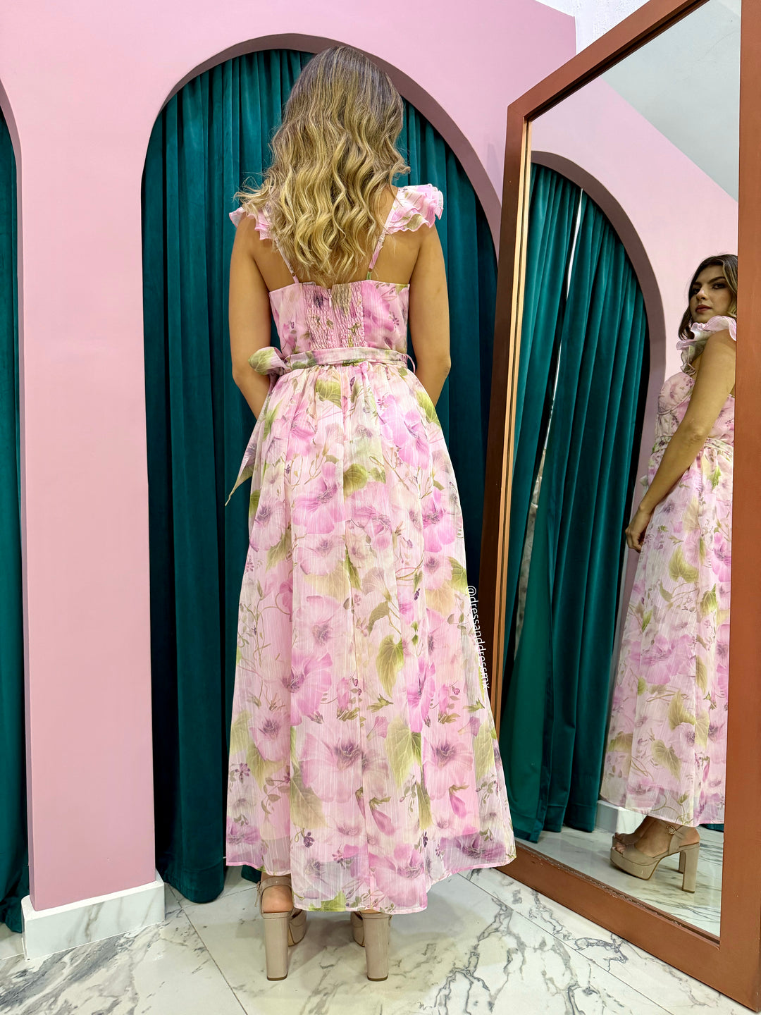 Vestido flores rosa