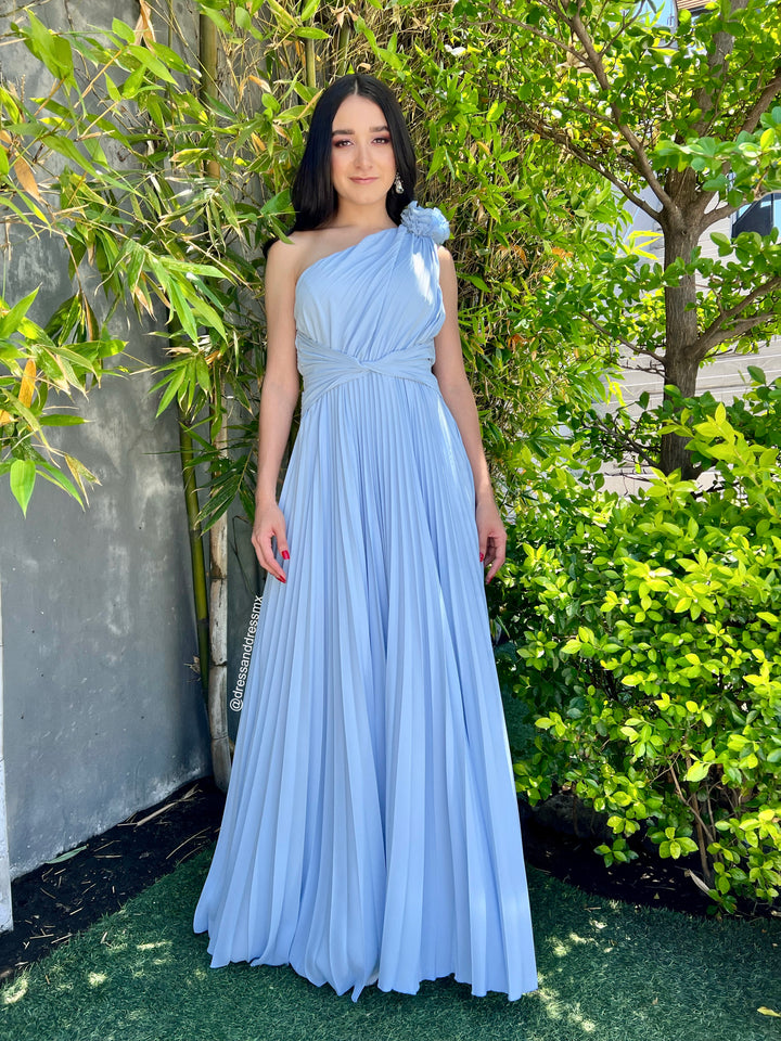Vestido tableado blue bell