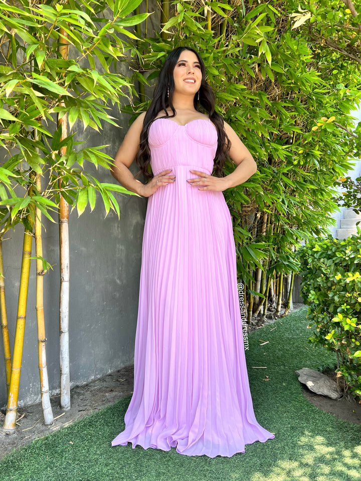 Vestido lilita tableado