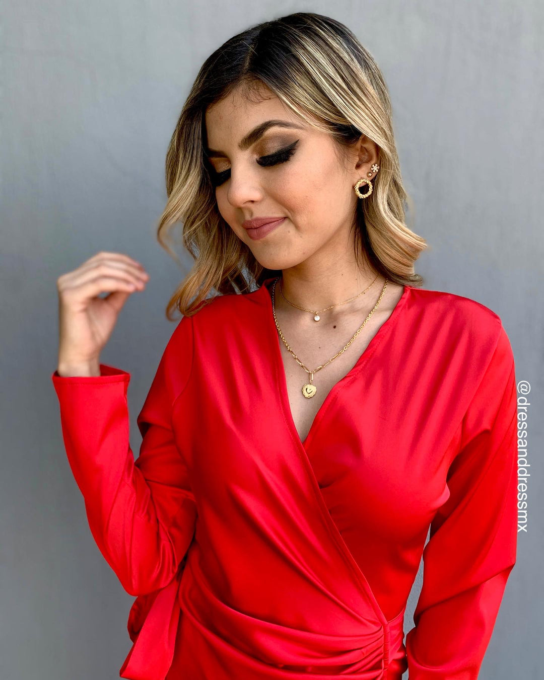 MAXI VESTIDO ROJO ABERTURA PIERNA