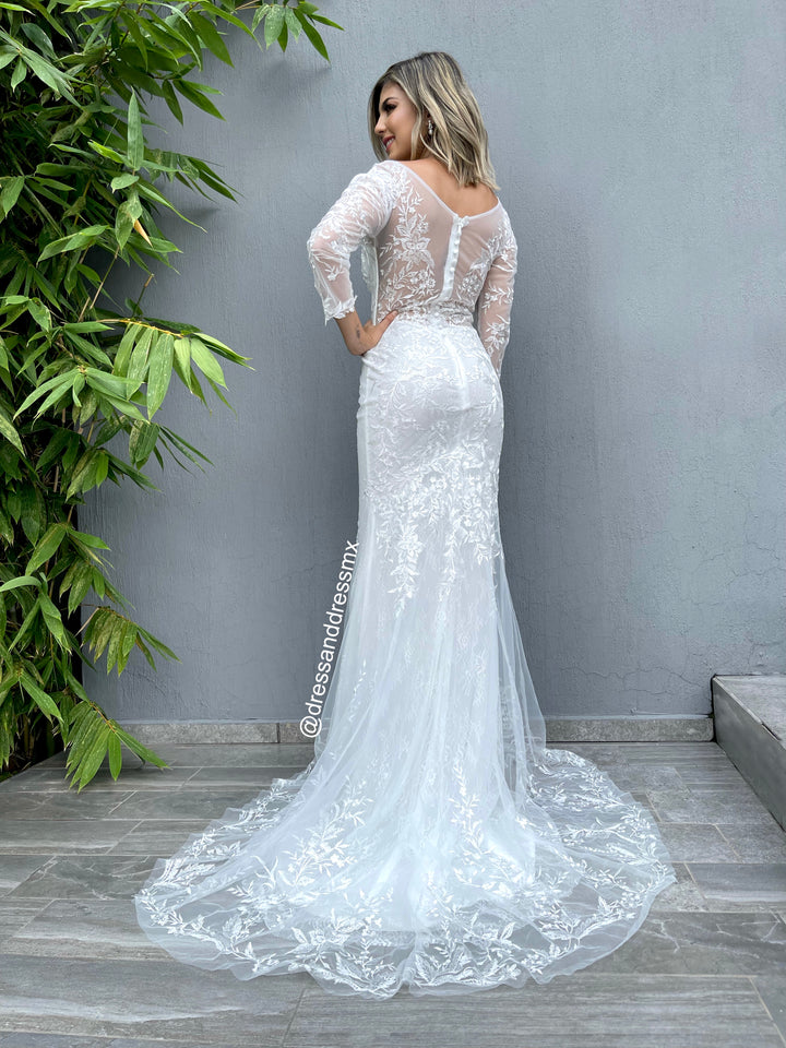 VESTIDO BLANCO SIRENA