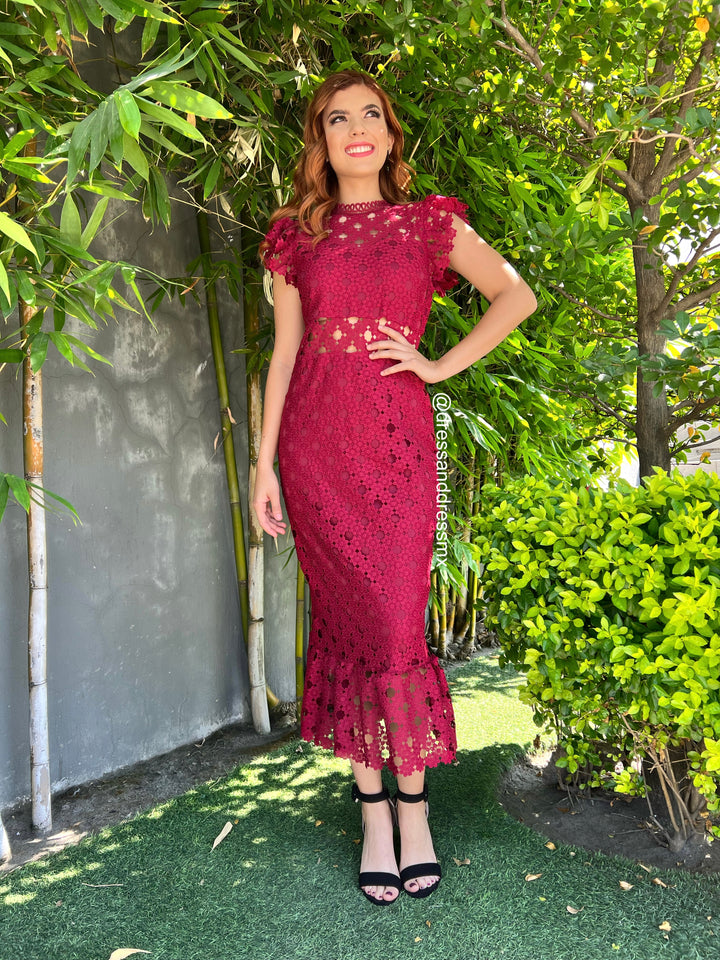 Vestido tinto midi