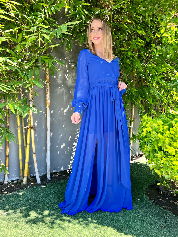 Maxivestido azul rey