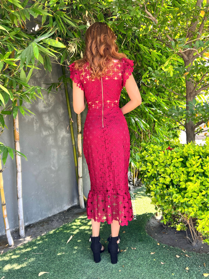 Vestido tinto midi