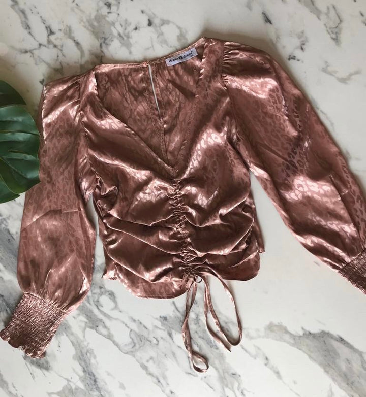 Blusa doradita jareta satin